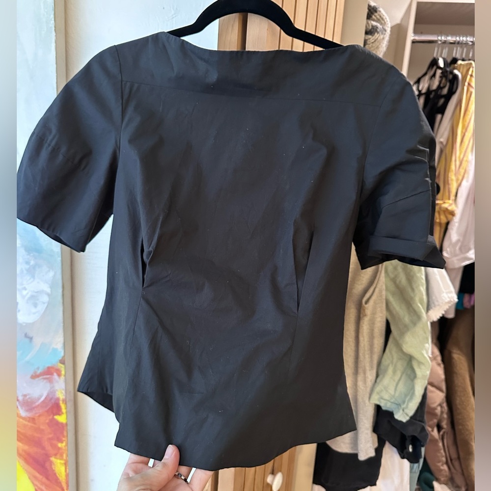 Rachel Comey blouse black cotton poplin S buttons down the back!